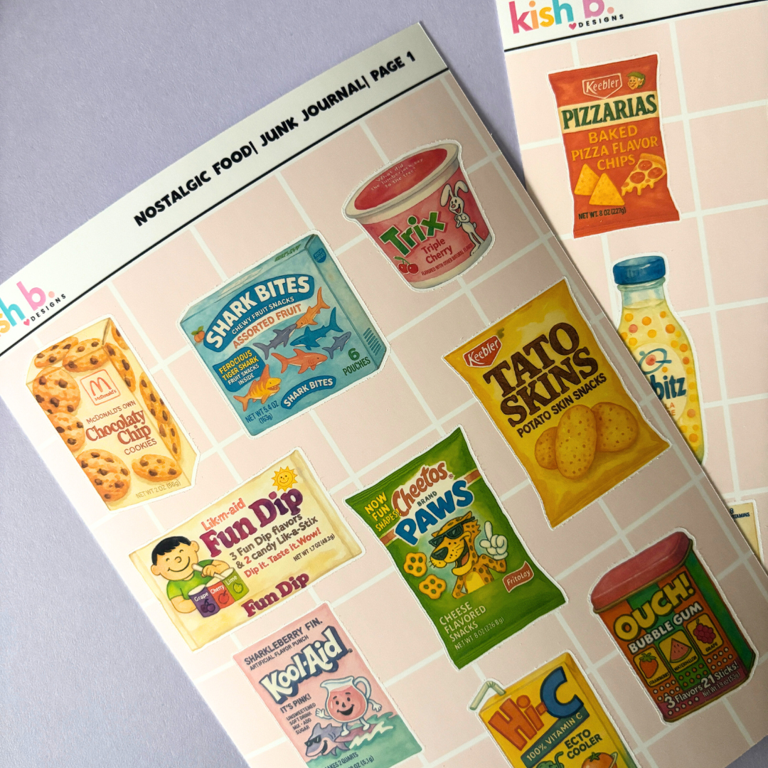 Nostalgic Food |Journal| Sticker Sheet(s)