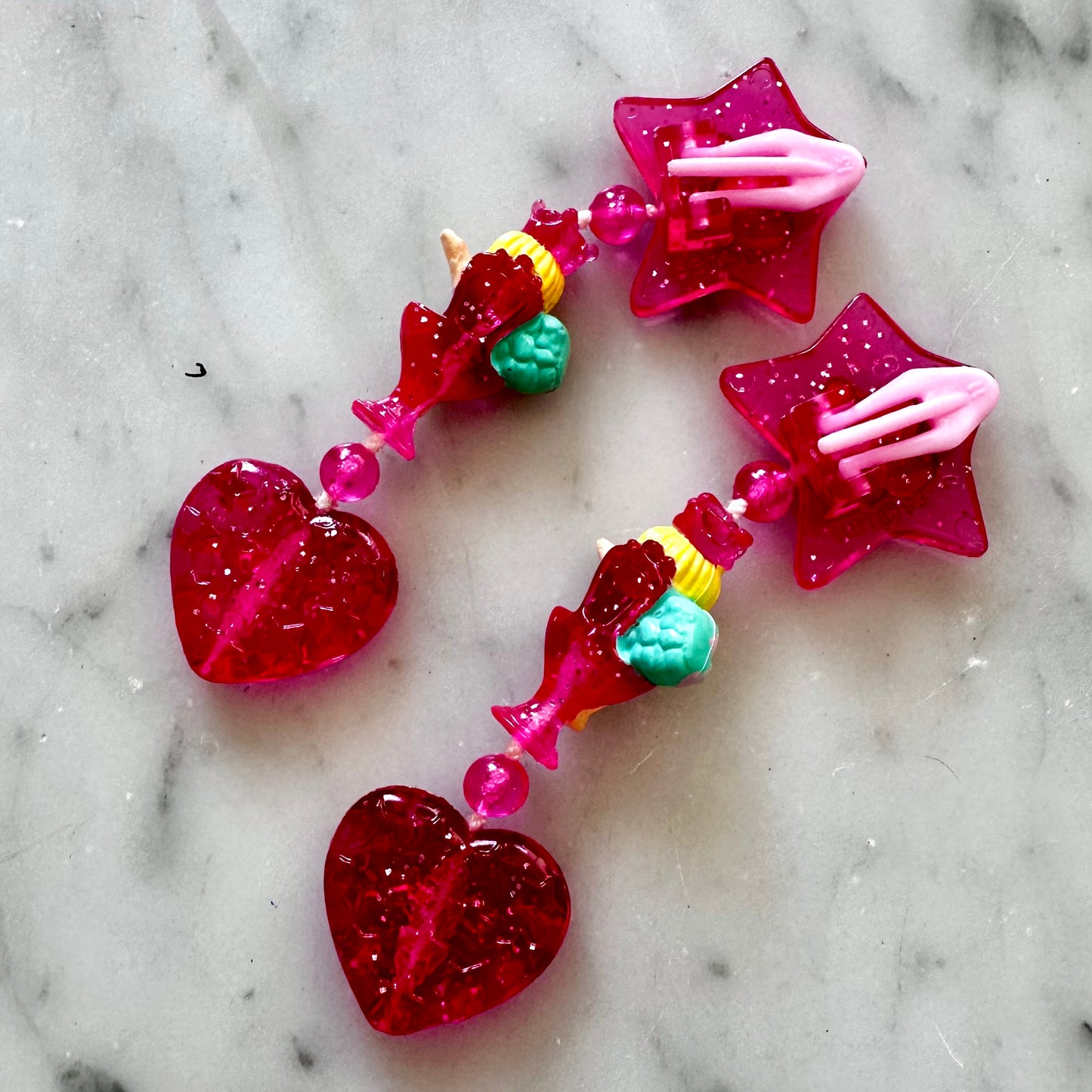 1993 Polly Pocket Beauty Pageant Clip On Earrings