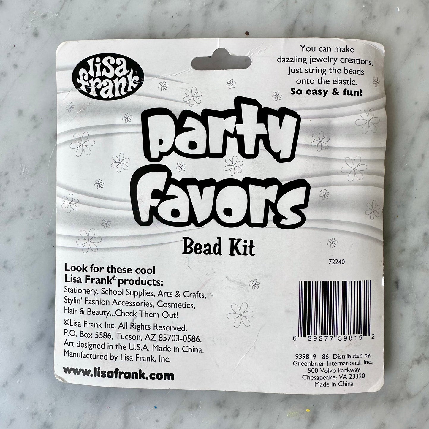 Vintage Lisa Frank Party Favors Bead Kit