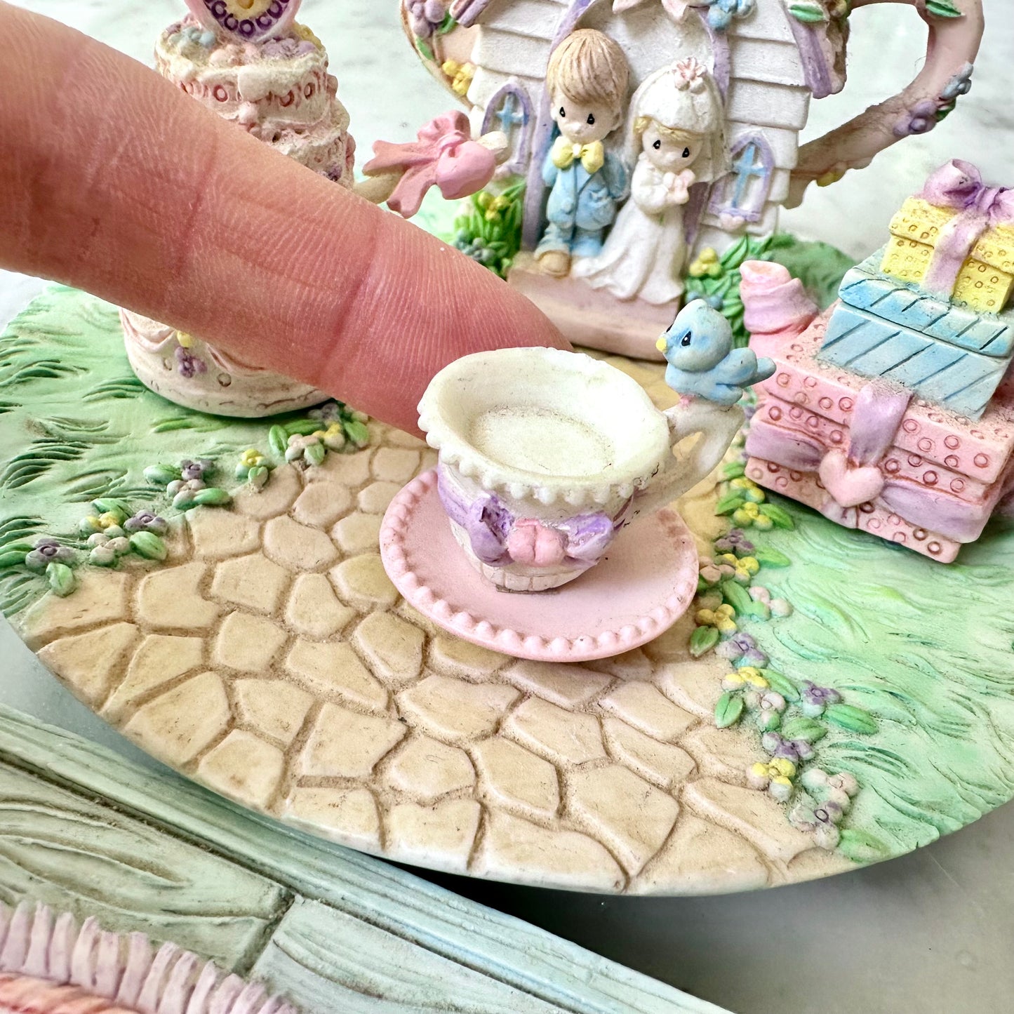 1998 Precious Moments Miniature Wedding Teaset