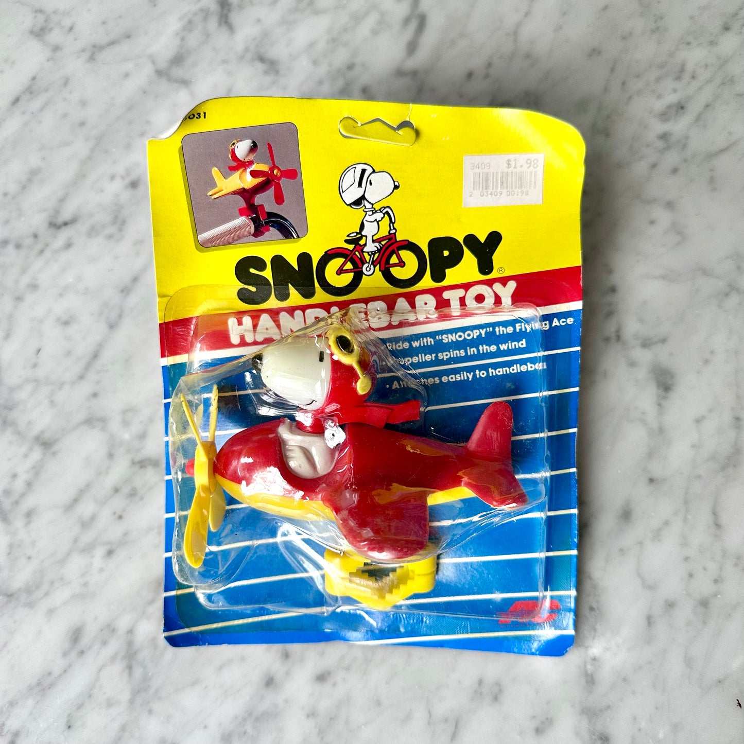 Vintage Snoopy “Red Baron” Bicycle Handlebar Toy