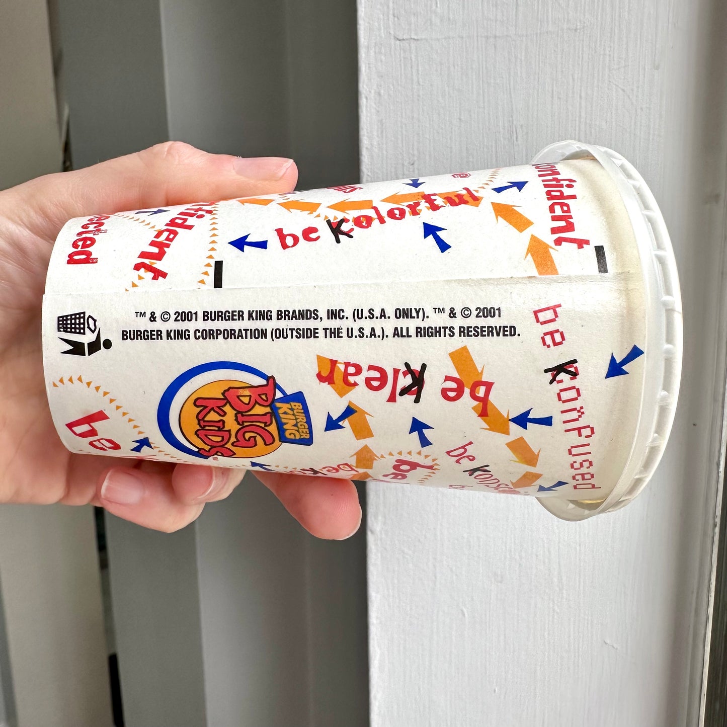 2001 Burger King “Big Kids” Paper Cup