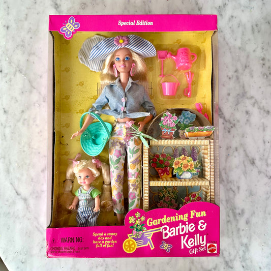 1996 Barbie & Kelly Gardening Fun Gift Set Special