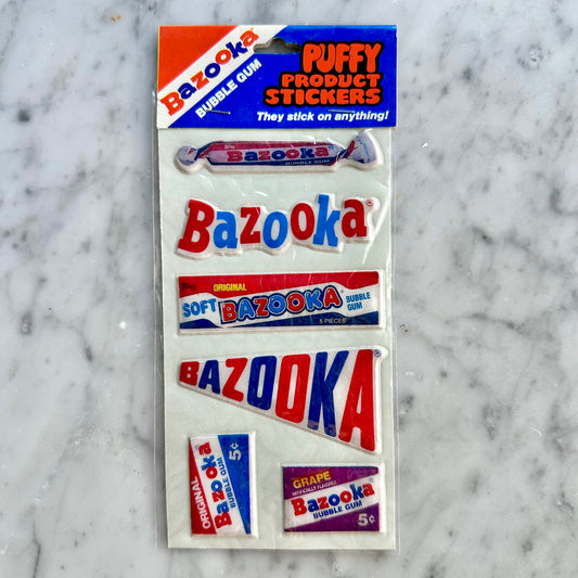 Vintage Bazooka Puffy Stickers