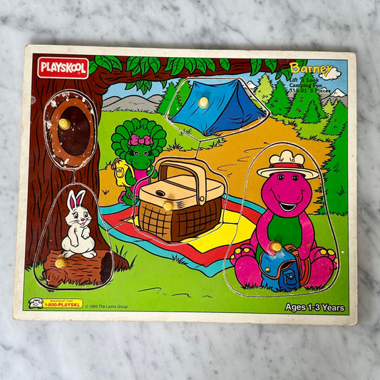 93 Playskool Lift and Look Barney Puzzle