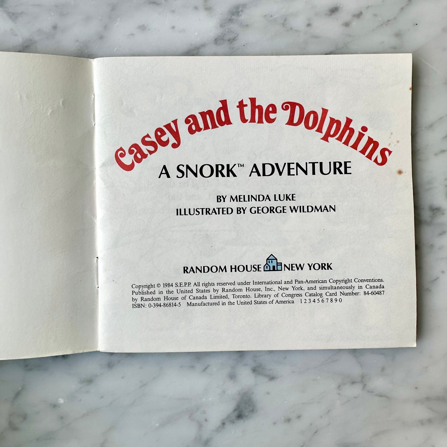 1984 Casey and the Dolphins-A Snork Adventure Book