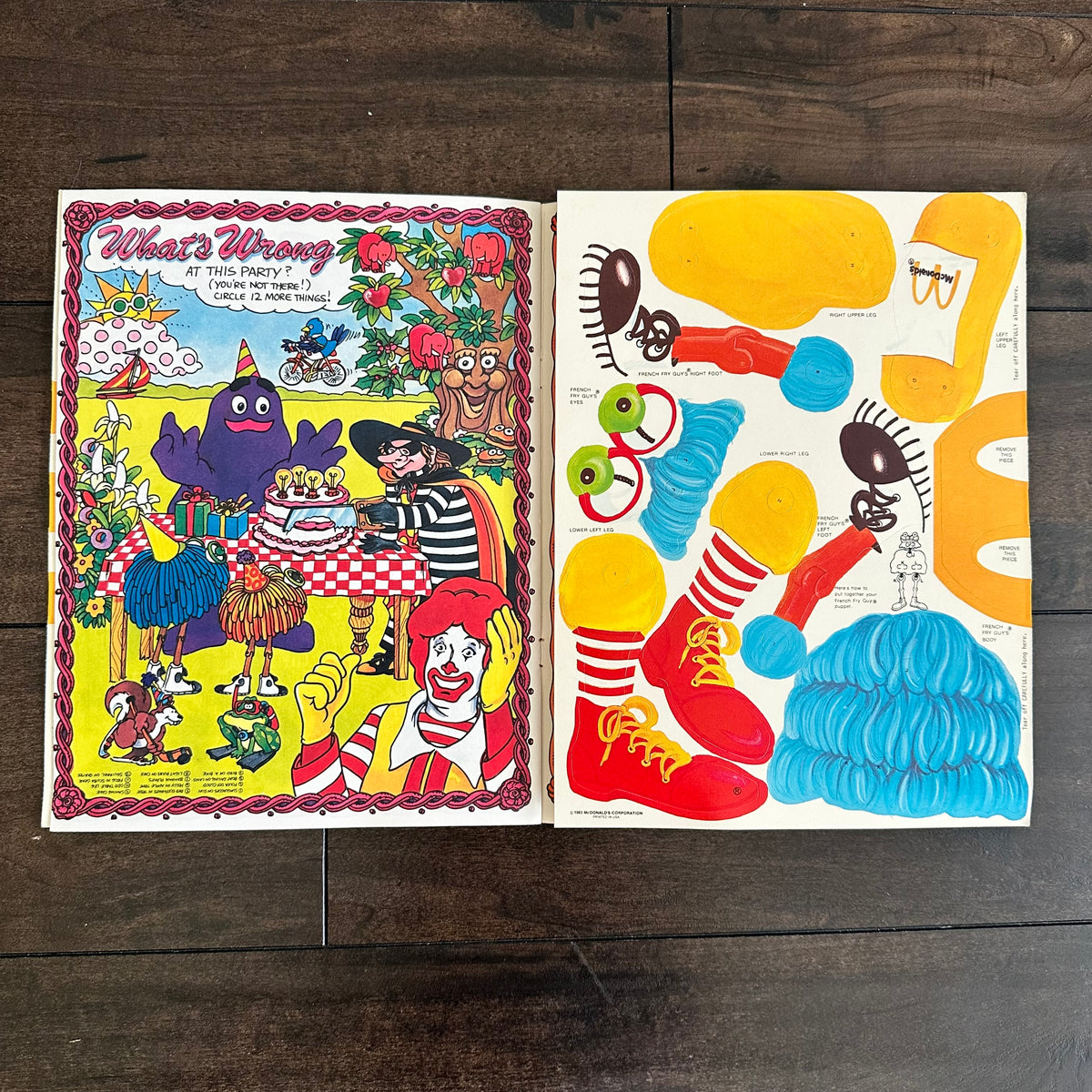 1983 McDonalds Birthday Book