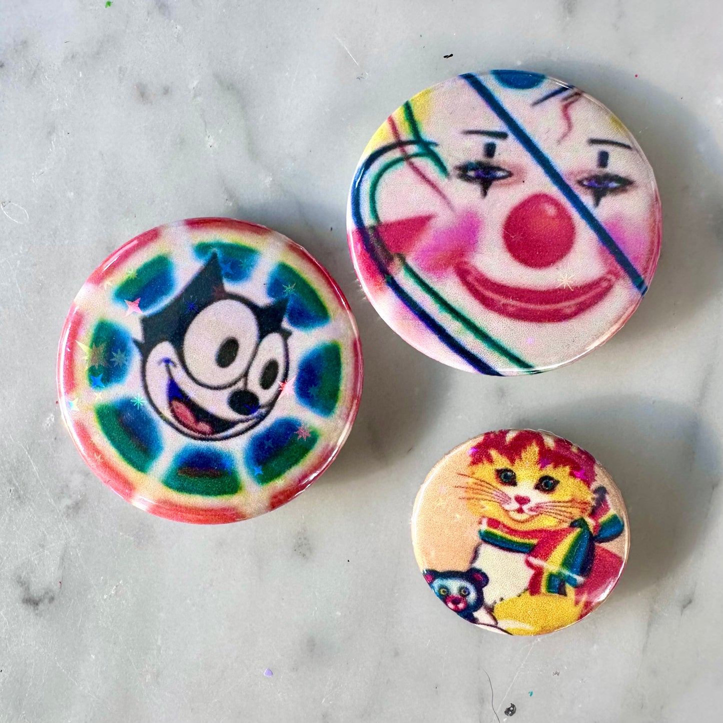 80’s Lisa Frank Button Set