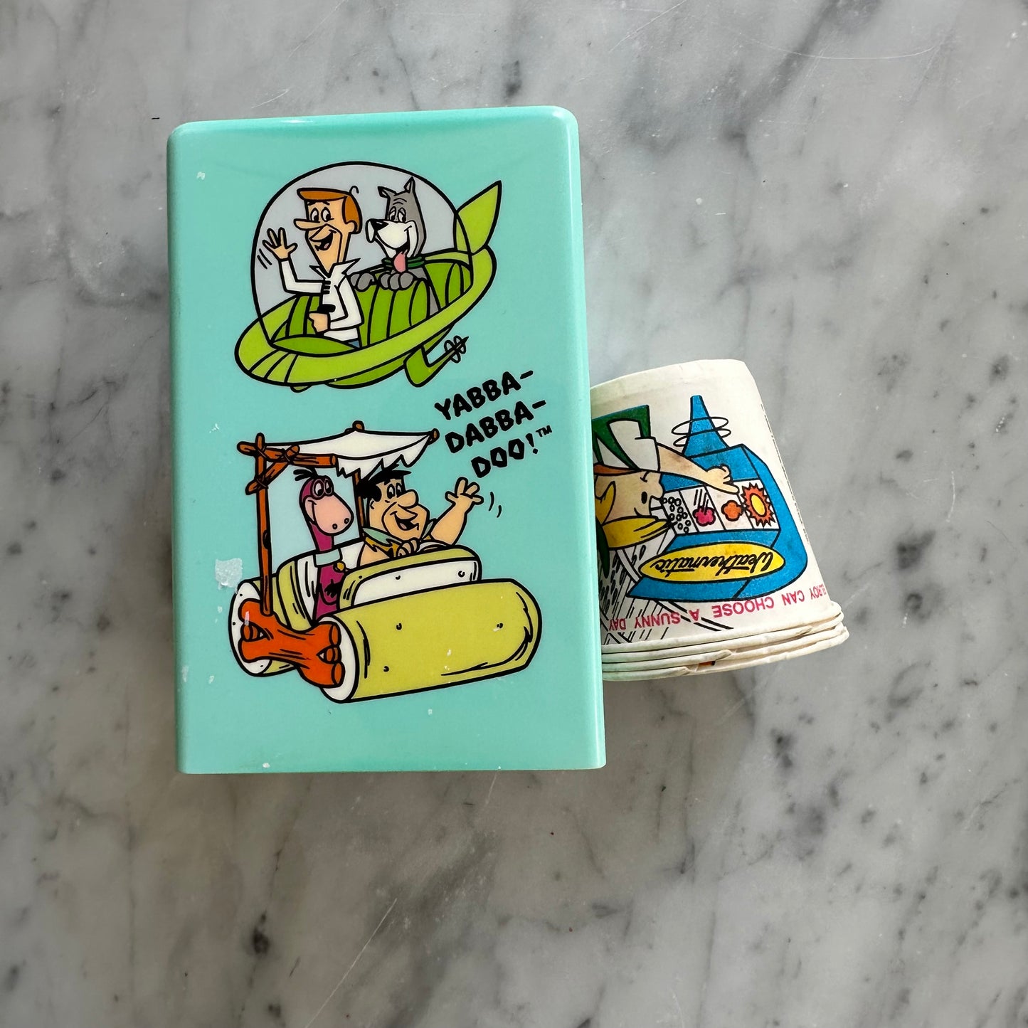 1990 The Jetsons and Flintstones Dixie Cup Dispenser