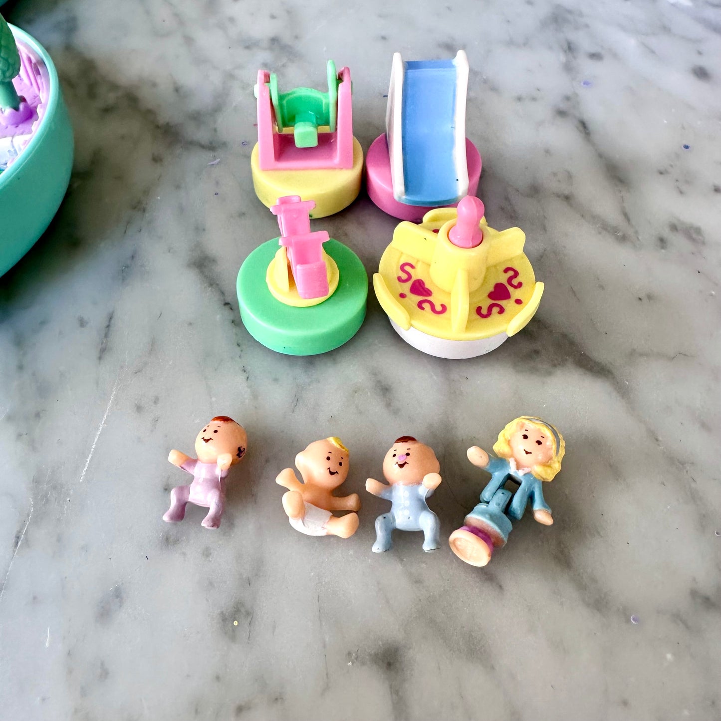 1992 Polly Pocket Babysitting Stamper Set