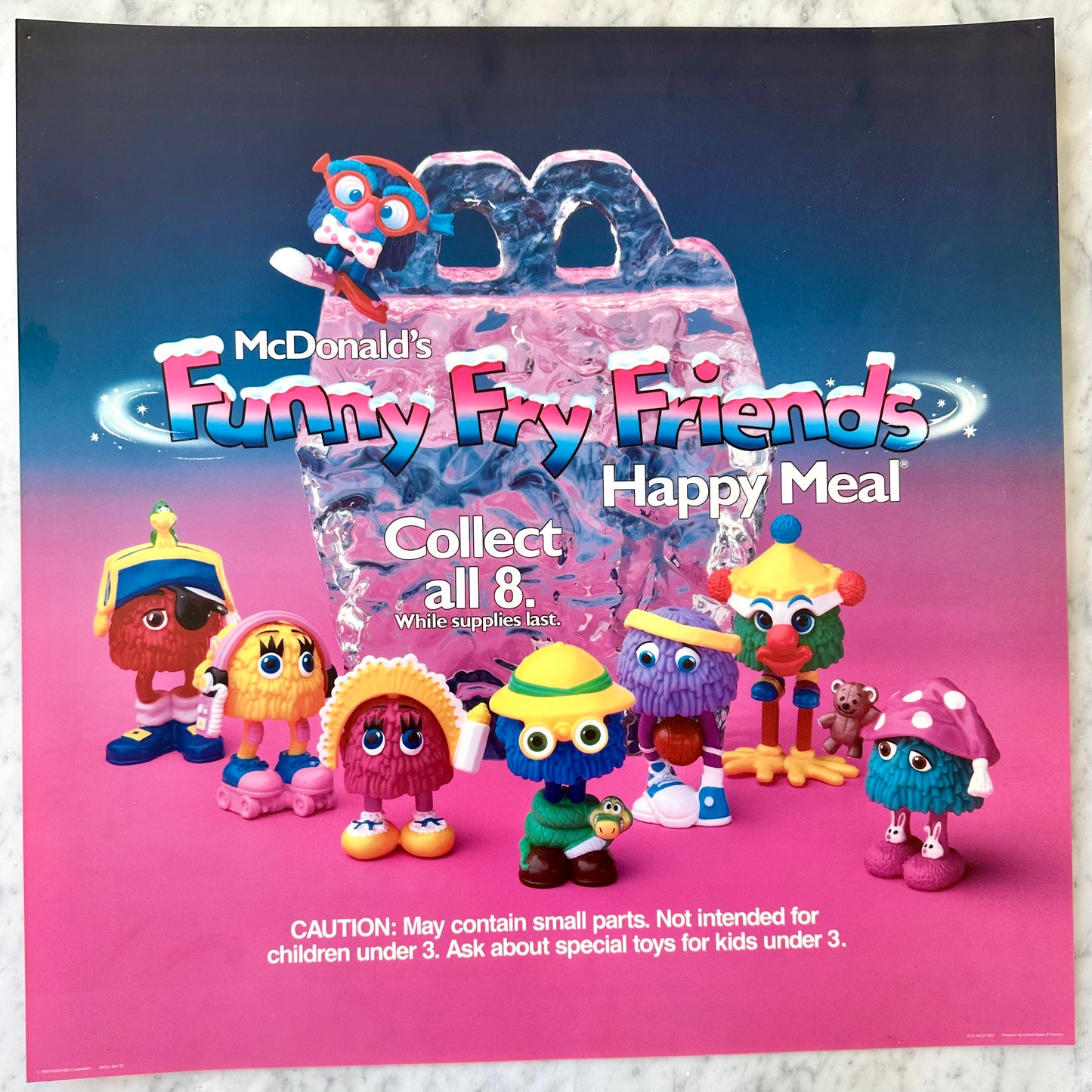 1989 McDonald’s Funny Fry Friends Happy Meal Translite Sign