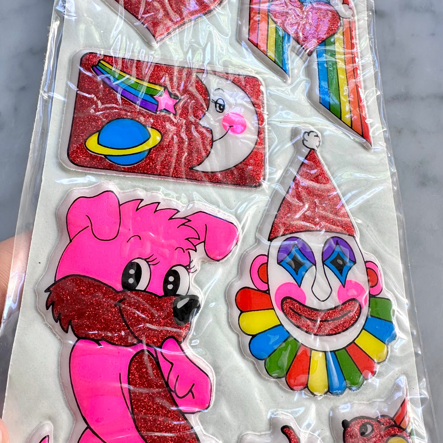 Vintage Glitter Puffy Stickers