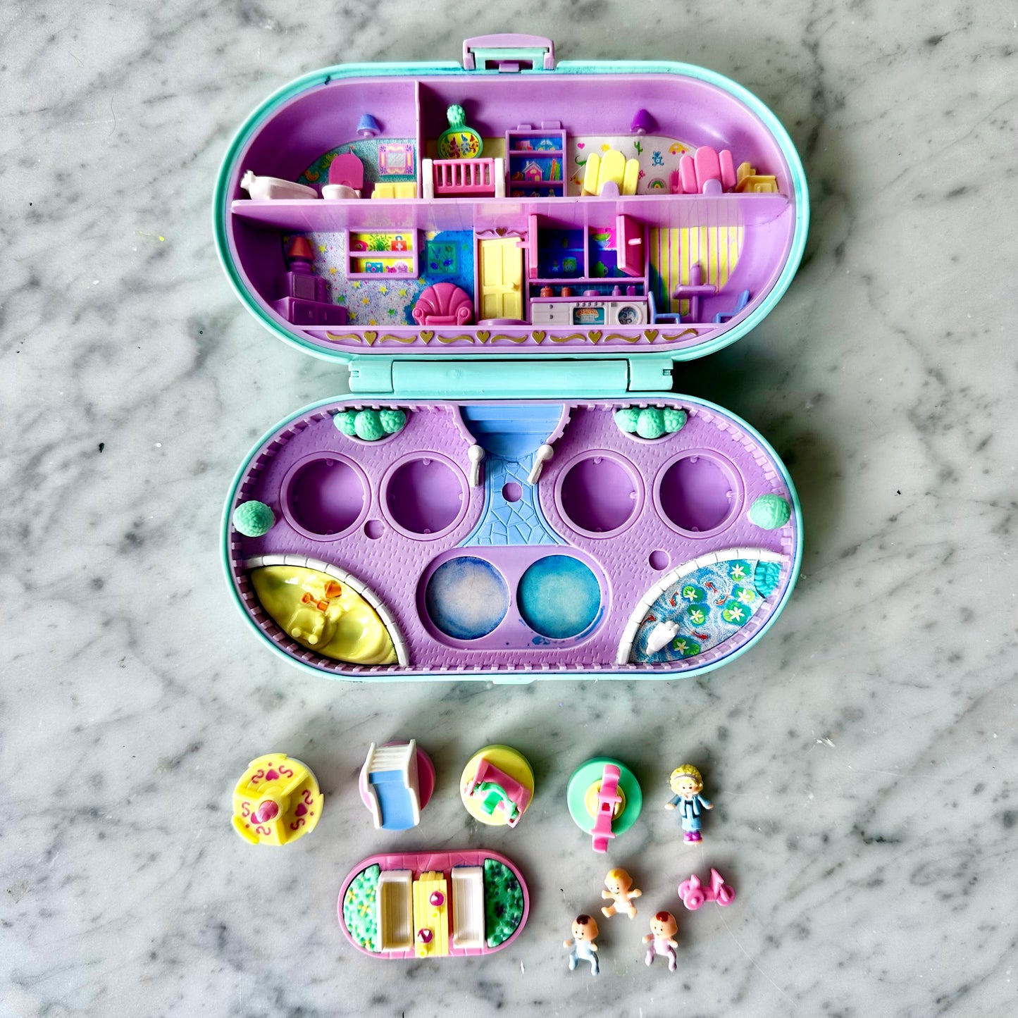 1992 Polly Pocket Babysitting Stamper Set