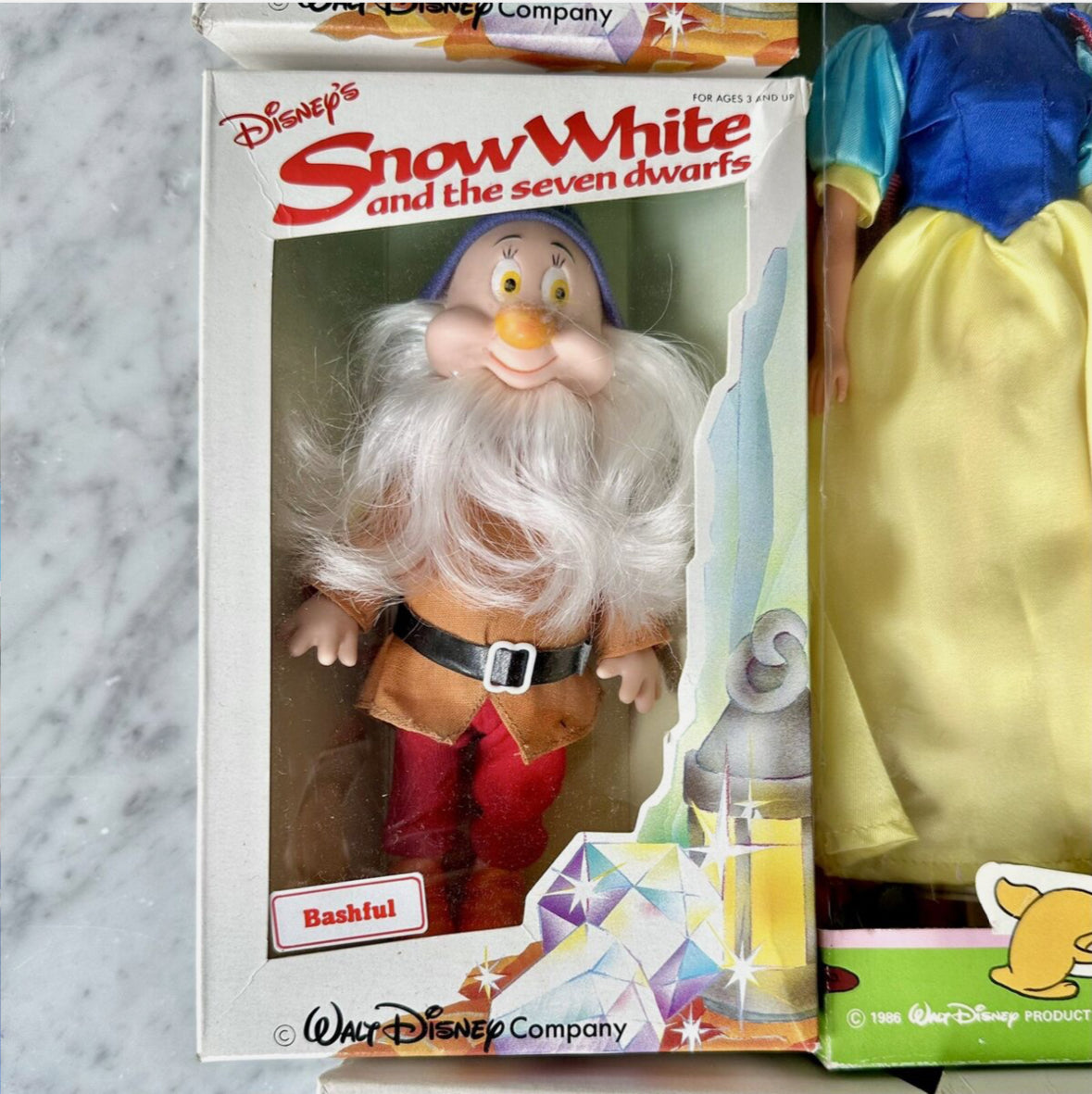 80’s Bikin Disney Snow White and the Seven Dwarfs Complete Doll Set