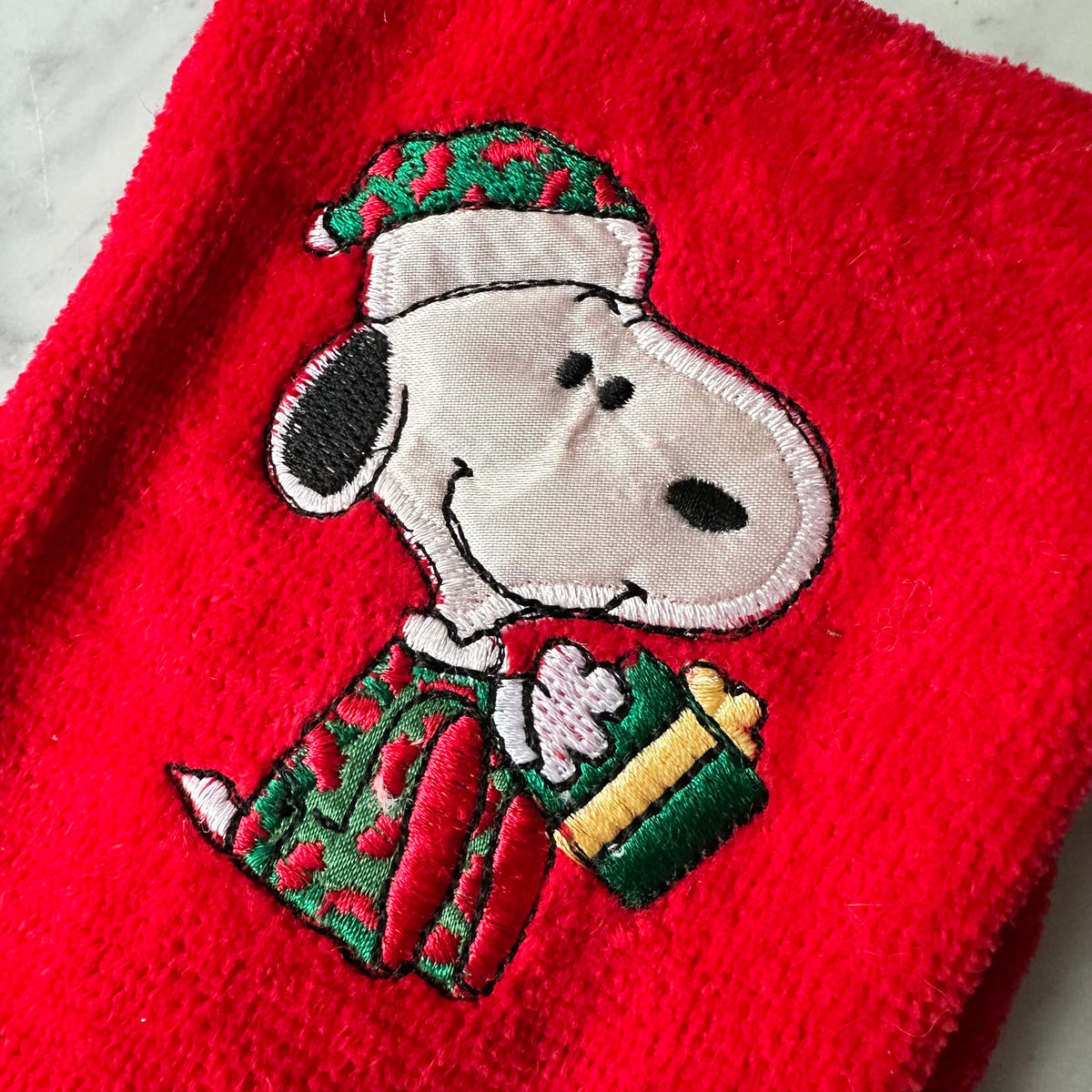 Vintage Snoopy Christmas Hand Towel