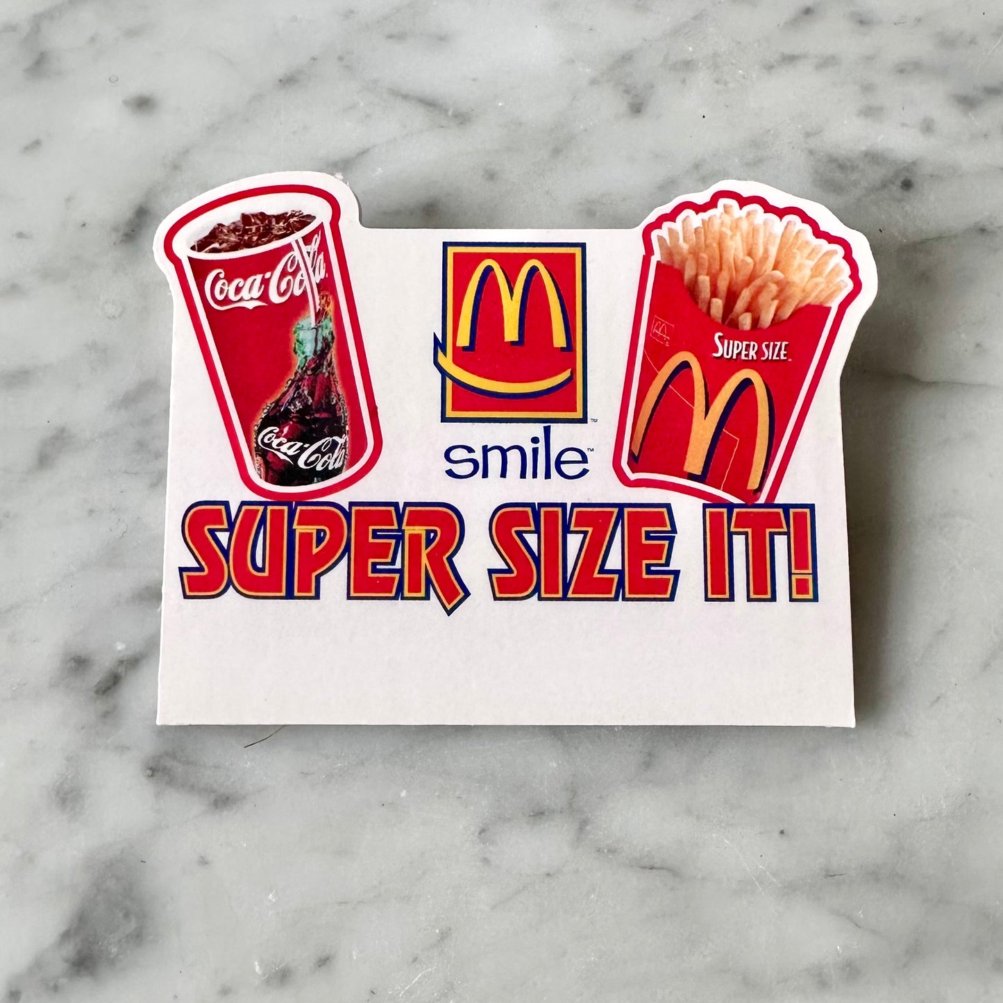 90’s McDonald’s Super Size It Workers Badge