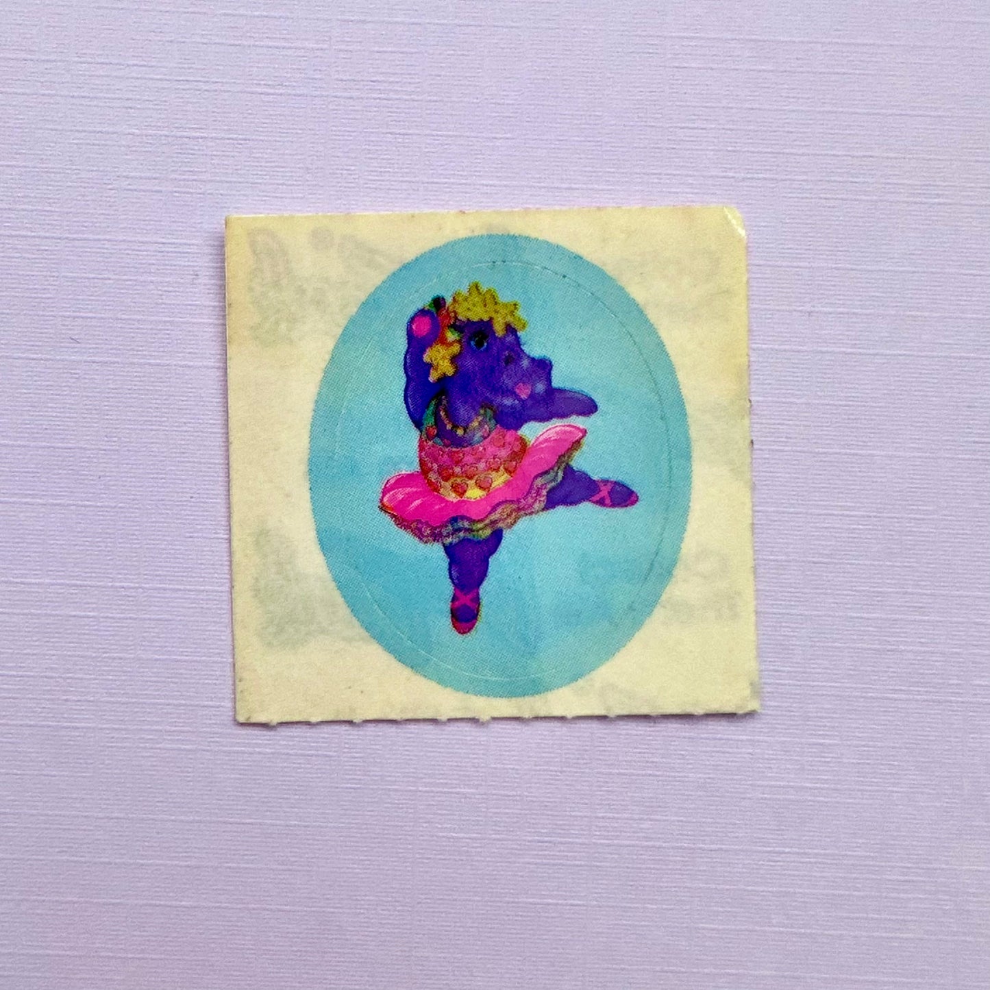 80’s Lisa Frank Dancing Hippo Sticker