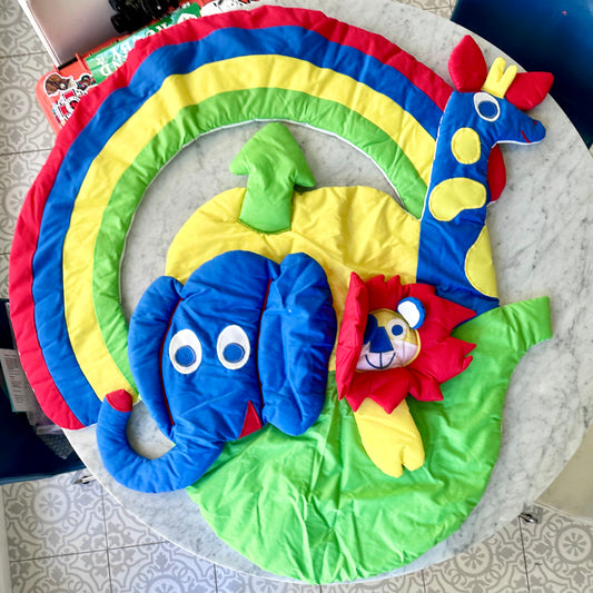 80’s Rainbow and Animal Nursery Plush Wall Hanging