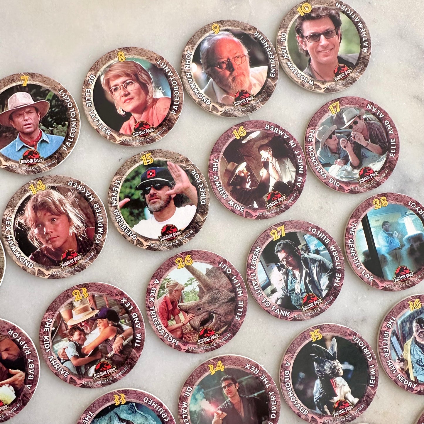1993 Skybox Jurassic Park POGS