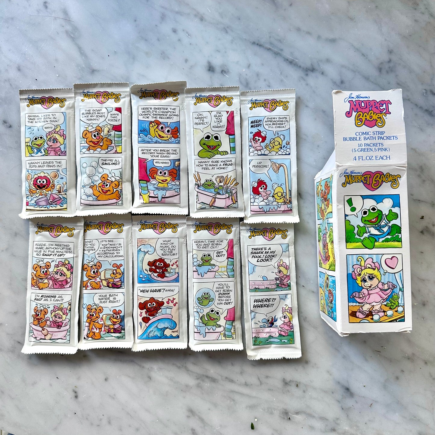1986 Muppet Babies Comic Strip Bubble Bath Packets