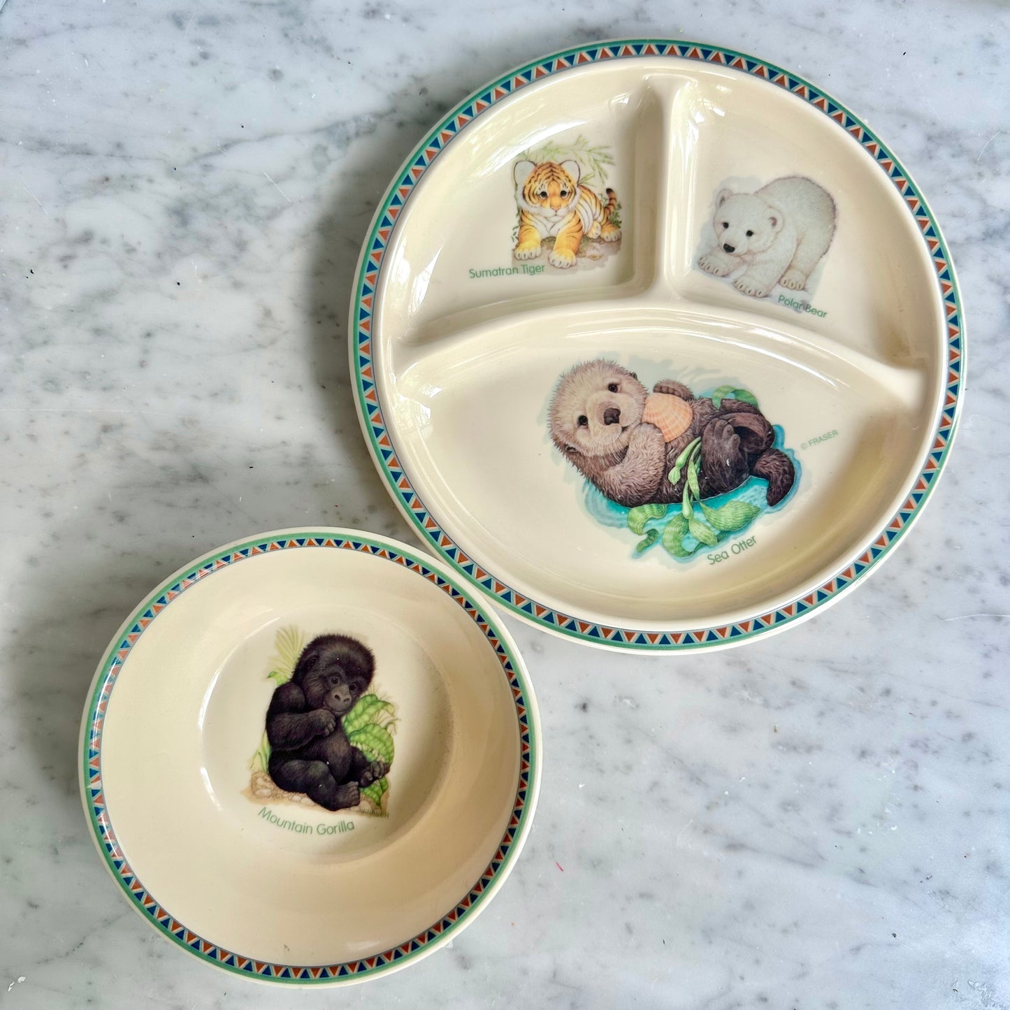 90’s Nature’s Endangered Melamine Plate and Bowl