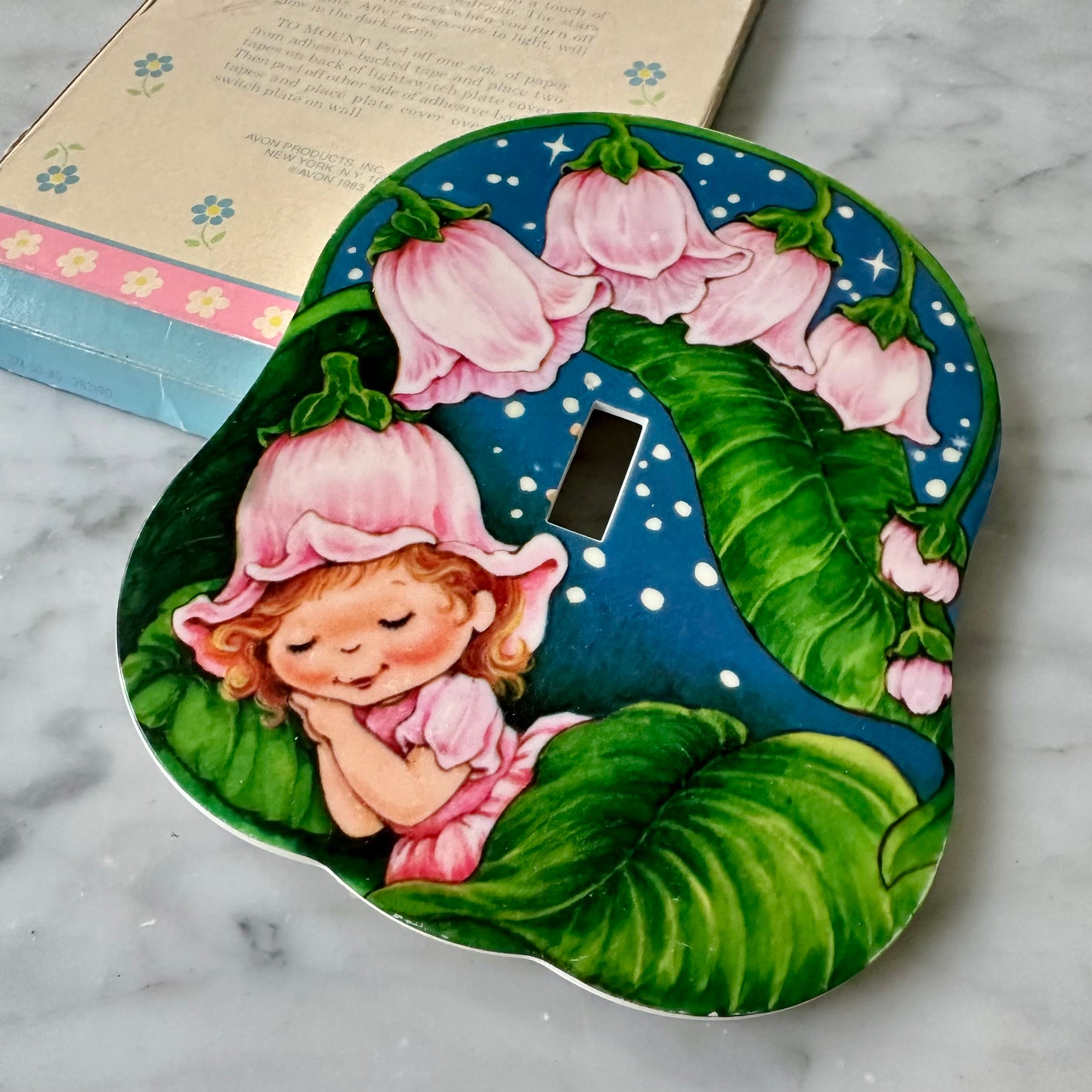 1983 Avon Little Blossom Glow-in-the-Dark Light Switch Plate