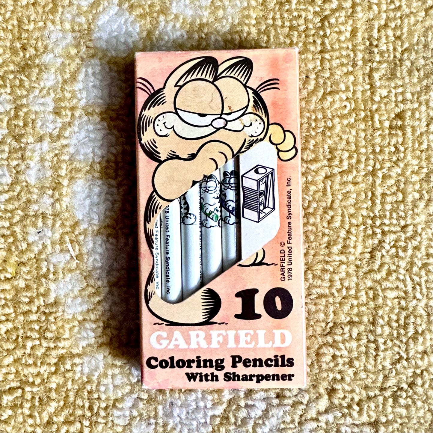 1979 Garfield Set of 10 Colored Pencils