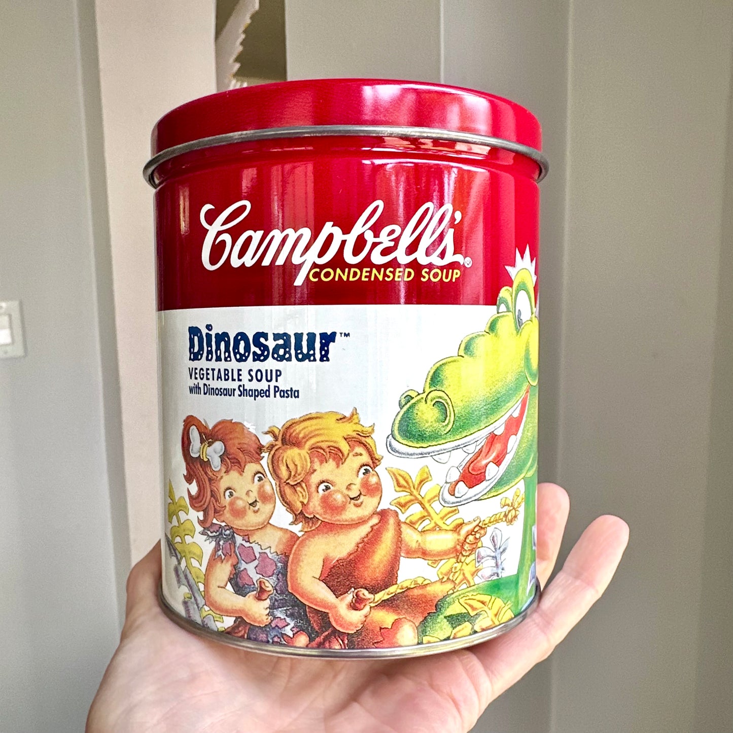 1995 Campbell's Dinosaur Vegetable Soup Tin Coin Bank