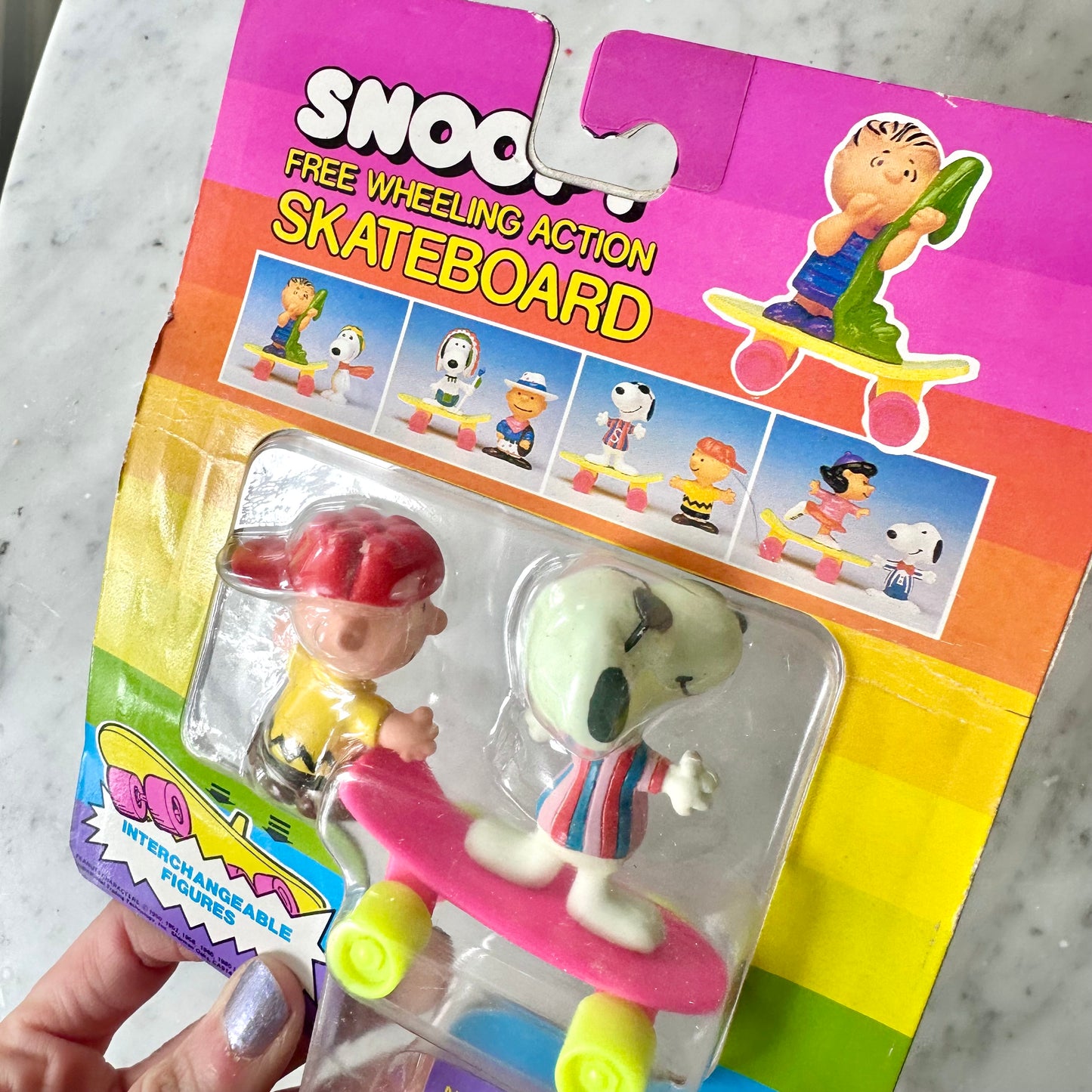 1985 Free Wheeling Action Snoopy Set of 4