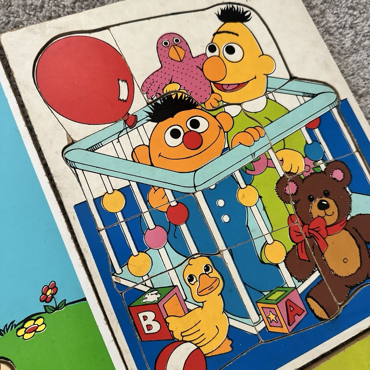 Vintage Toddler Board Puzzle Lot Shirt Tales, Big Bird, Sesame Street