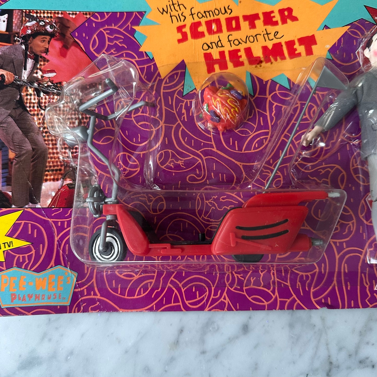 1988 Pee-Wee Herman with Scooter and Helmet Figure