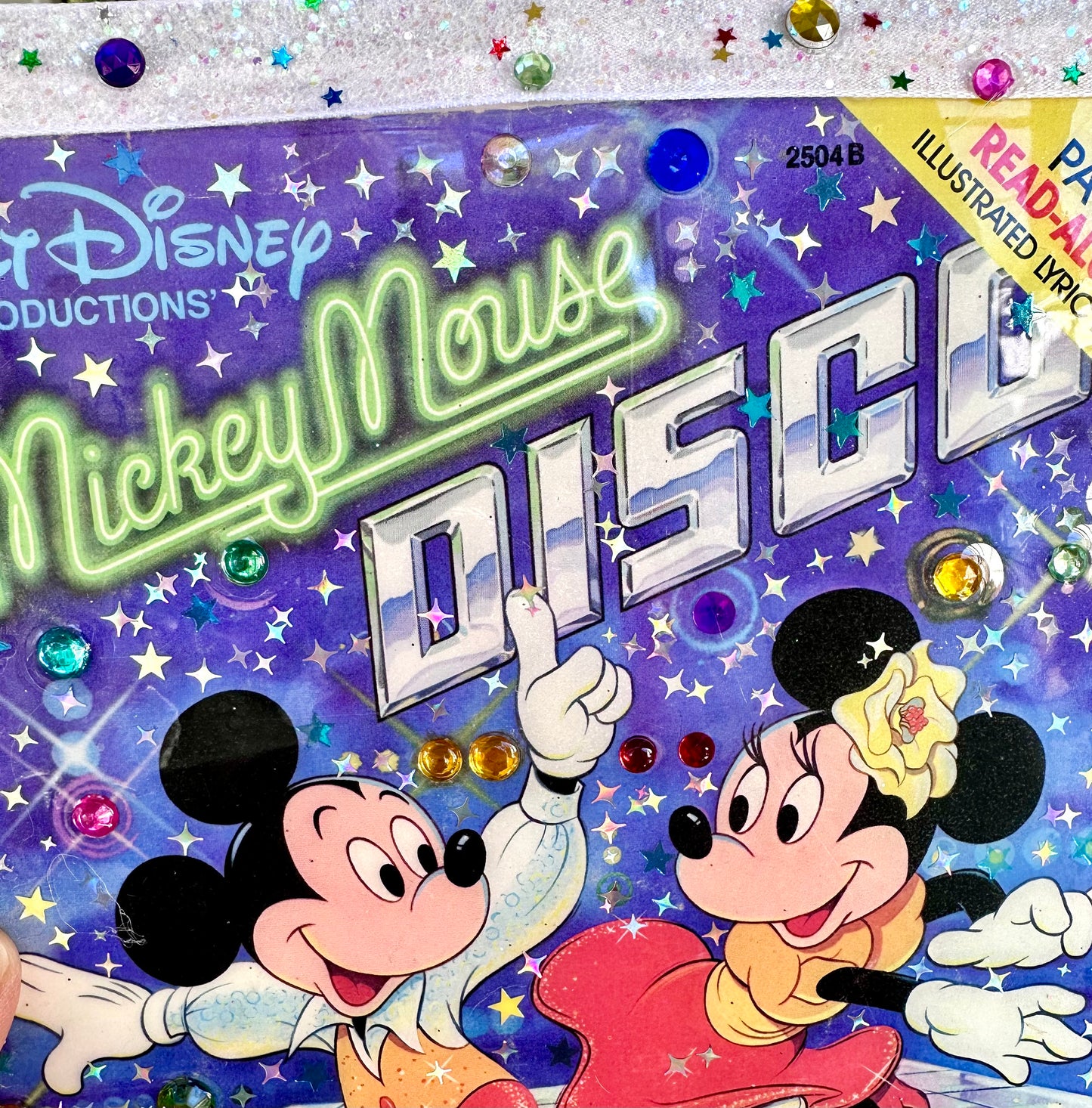 Vintage 80’s Disney Mickey Mouse Disco Book Cover Resin Wall Art