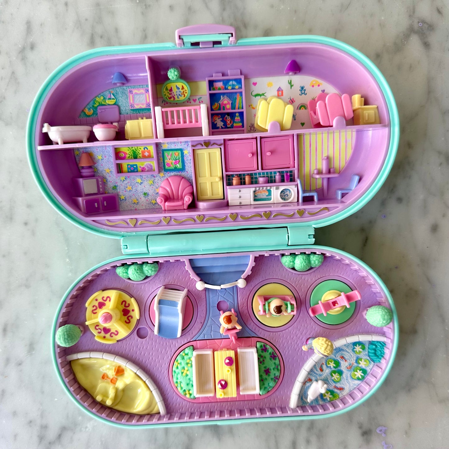 1992 Polly Pocket Babysitting Stamper Set