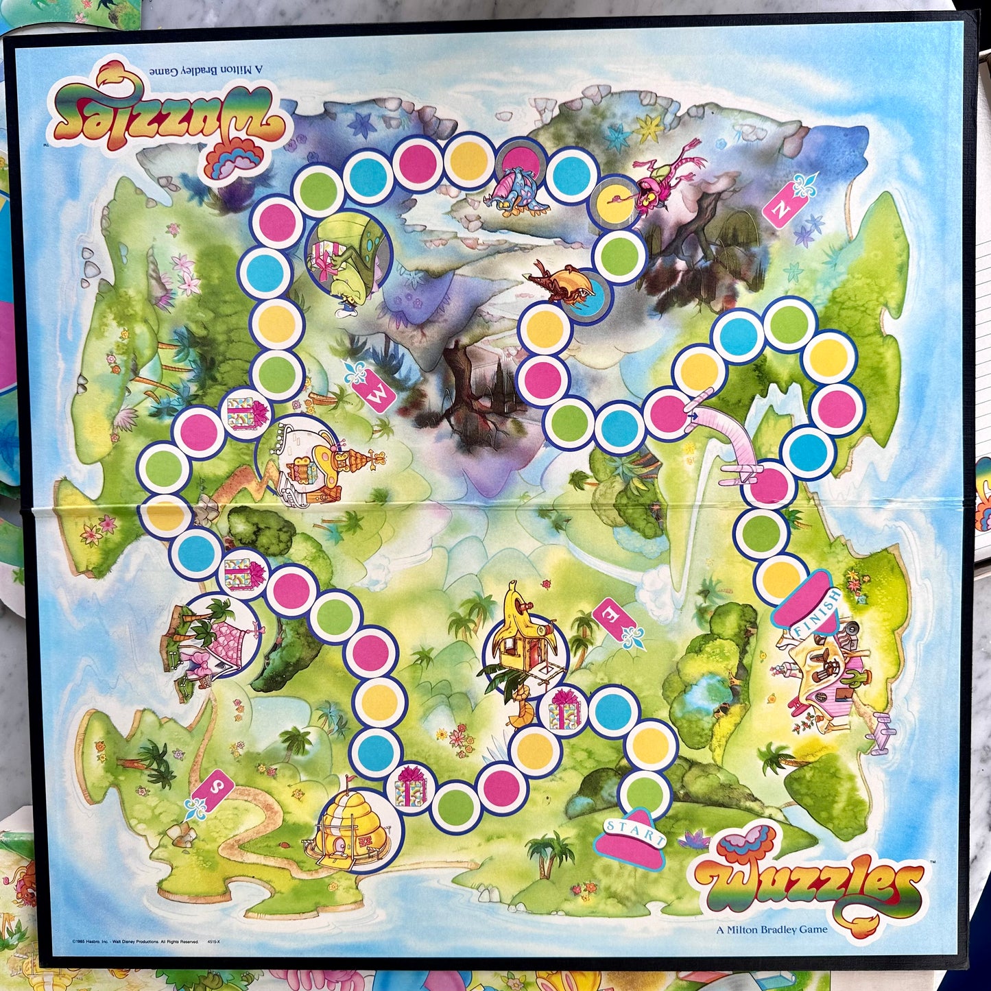 1985 Wuzzles Board Game Incomplete