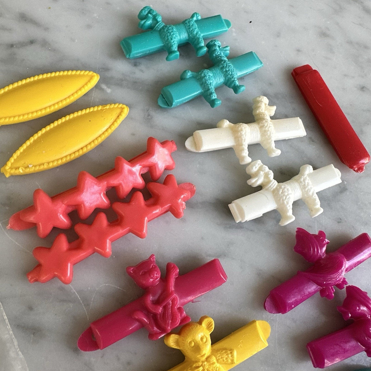 1980's Plastic Goody Snap Barrette Lot