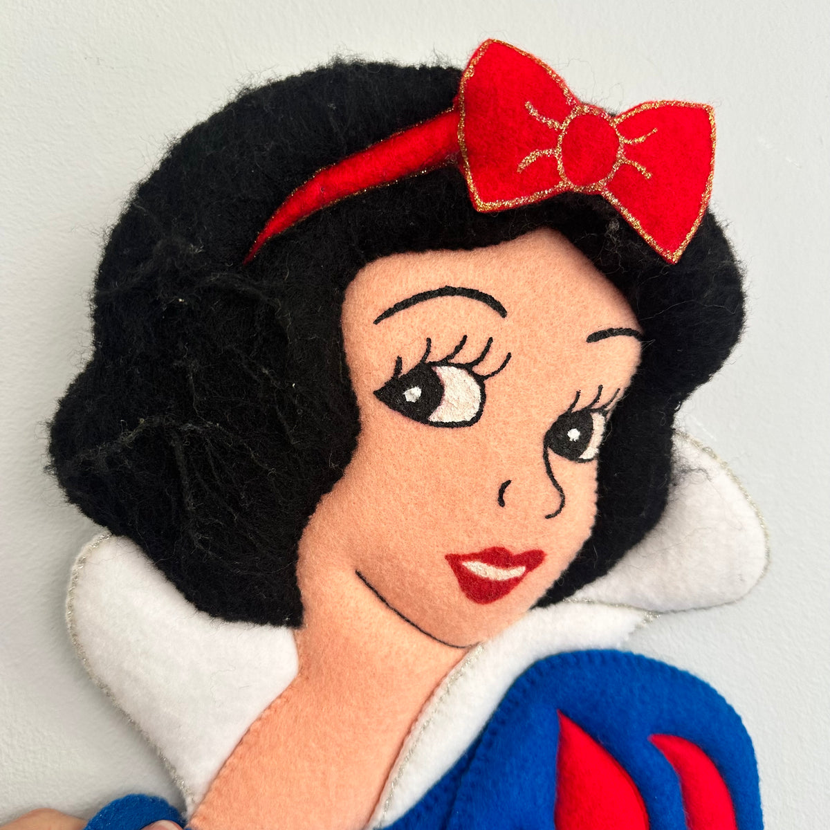 Vintage Snow White Felt Wall Hanging