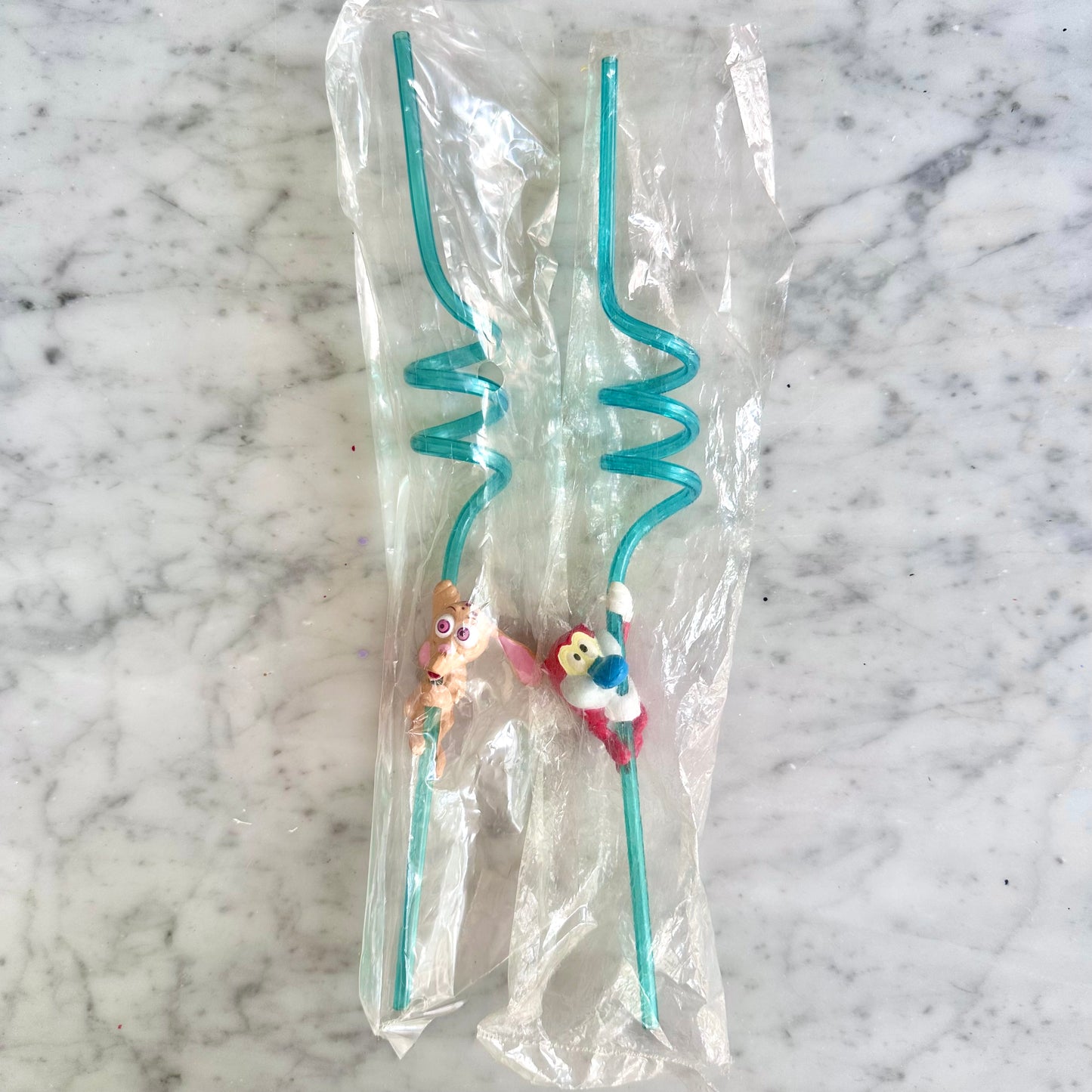 90’s Ren and Stimpy Curly Straws