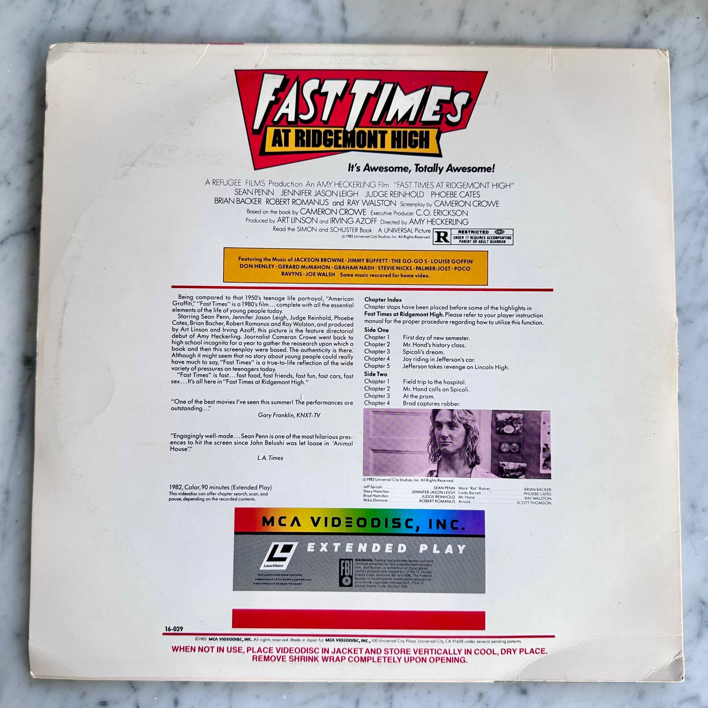 1982 Fast Times At Ridgemont High Laser Disc
