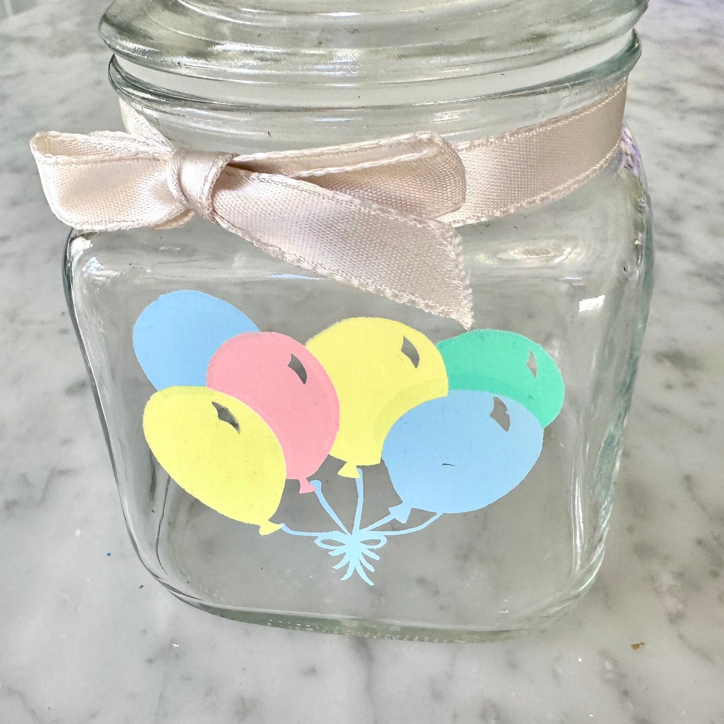 80’s Pastel Balloon Glass Jar