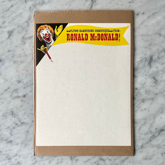 1960's Ronald McDonald "Flying Hamburger" Letterhead (RARE)