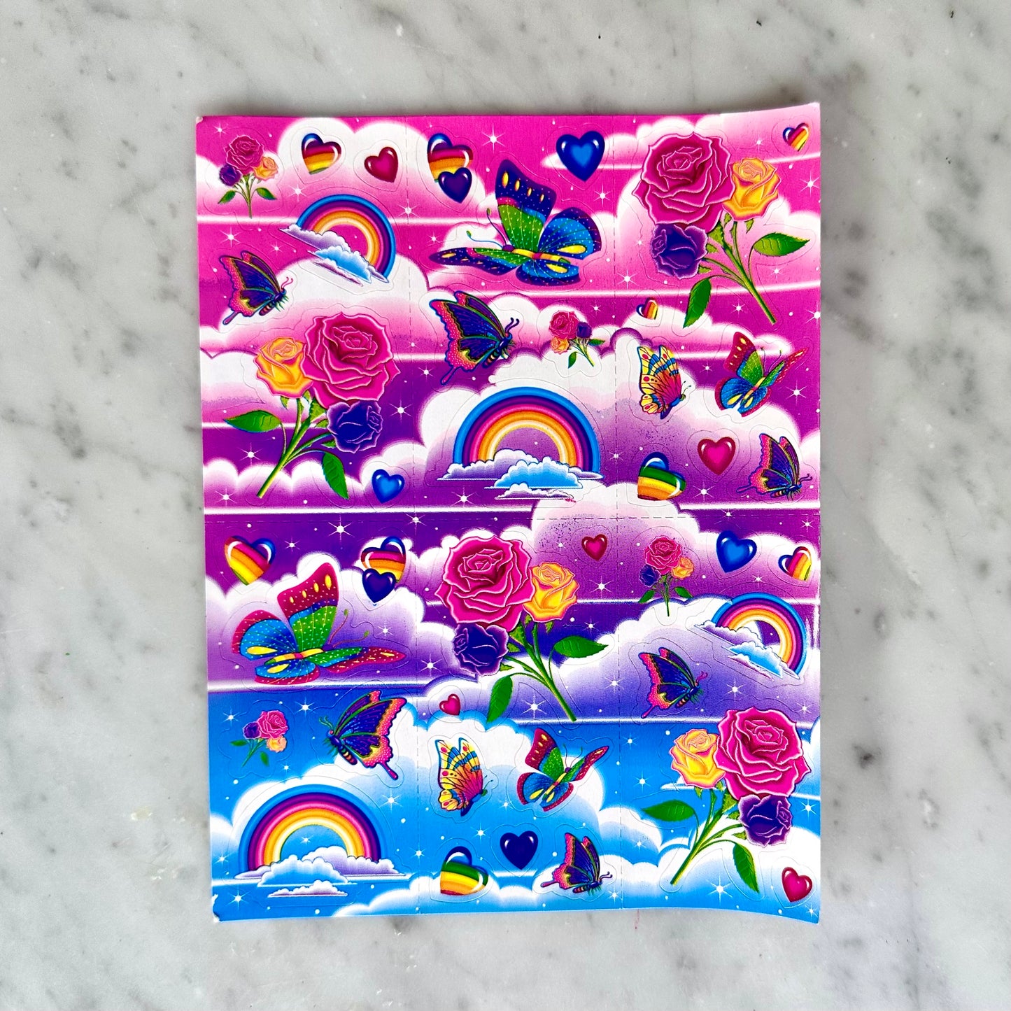 Lisa Frank Butterfly & Rainbow Sticker Sheet