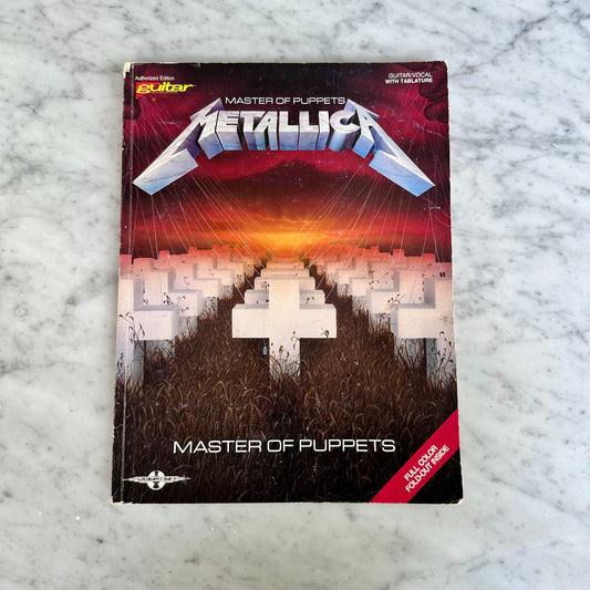 1988 Metallica Master of Puppets Guitar/Vocal with Tablature Full Color Fold-Out Inside