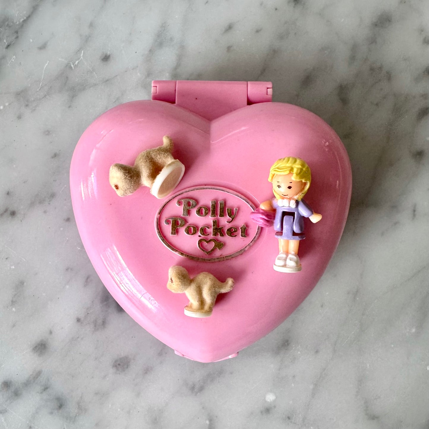 1993 Polly Pocket Heart Shaped Kozy Kitties 100% Complete