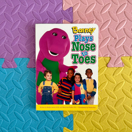 1996 Barney Plays Nose to Toes Board Book