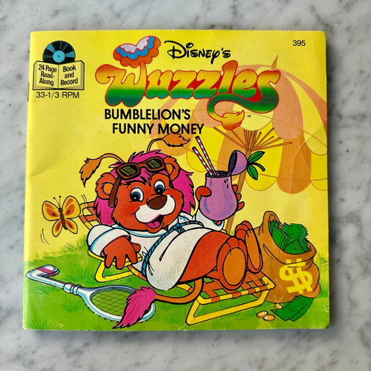 80’s Disney Wuzzles “Bumblelion’s Funny Money” Book & Record