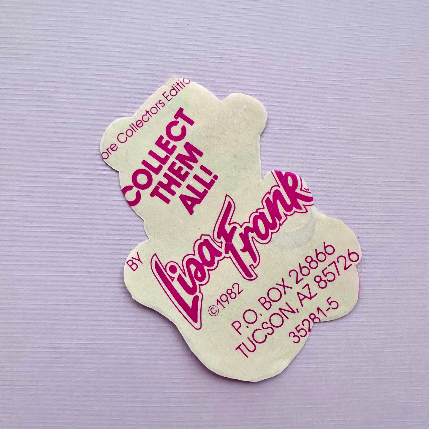 1982 Lisa Frank Teddy Bear Sticker