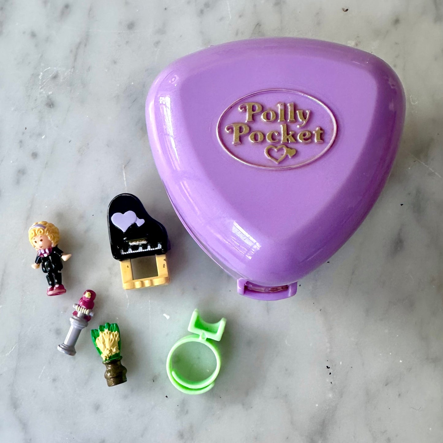 1991 Polly Pocket Perfect Piano Recital  Ring And Case Complete