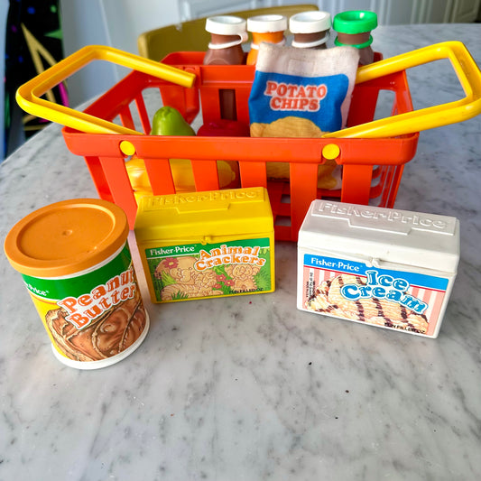 80’s Fisher Price “Fun With Food” Deluxe Shopping Basket