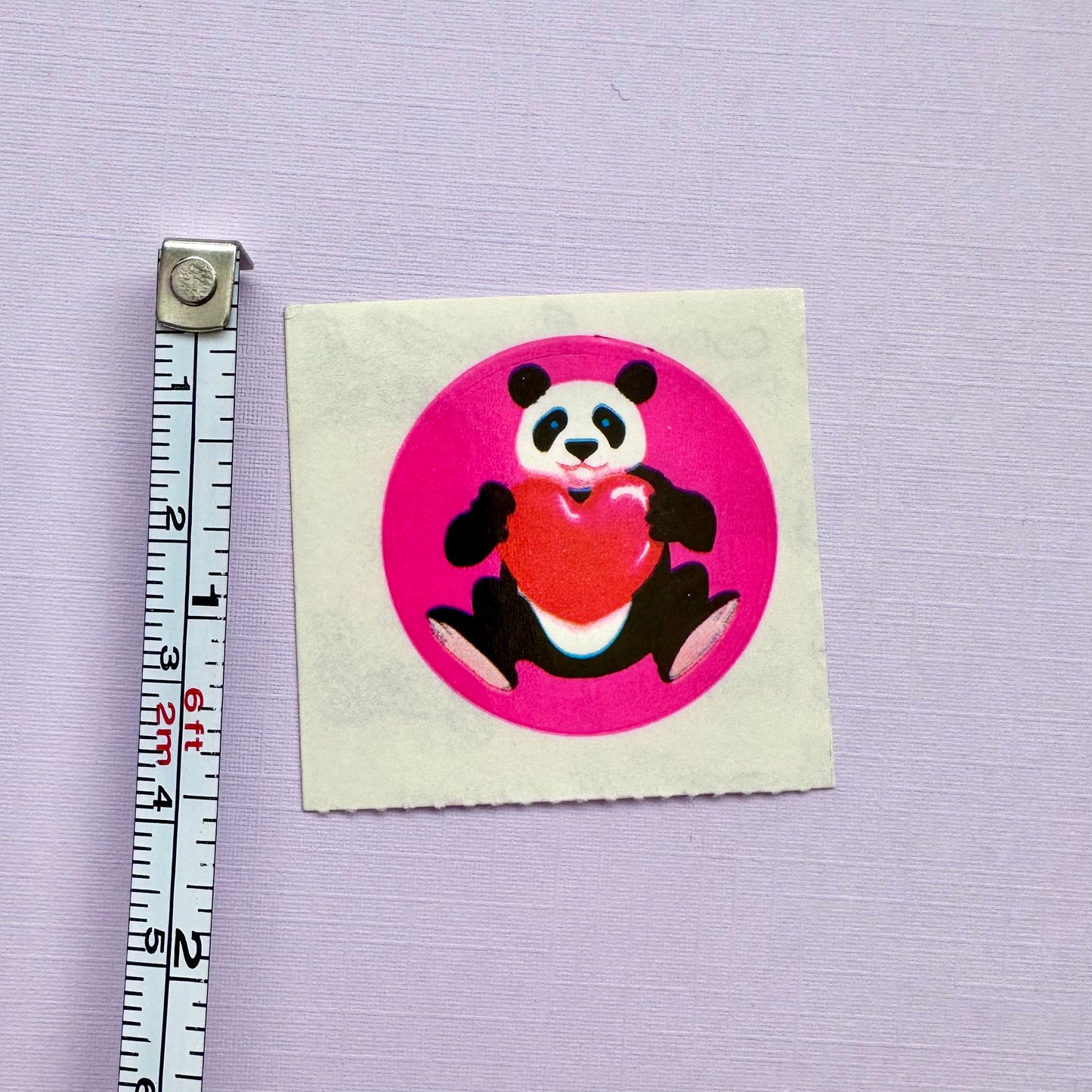 80’s Lisa Frank Panda Heart Sticker