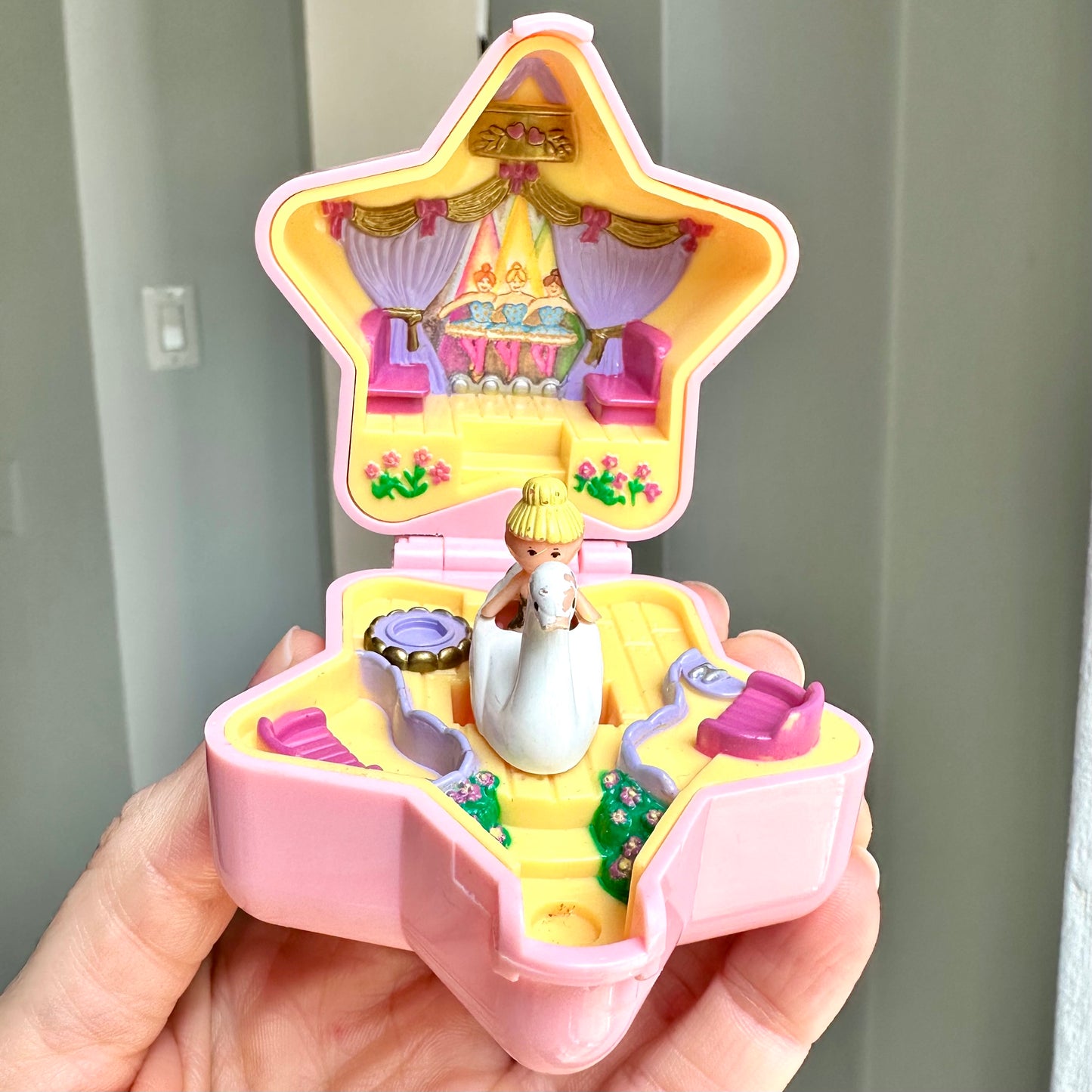 1992 Polly Pocket Tiny Ballerina Ring and Ring Box